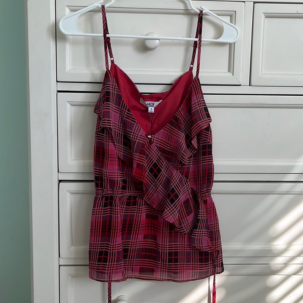 Jack by BB Dakota Pink and red spaghetti strap top